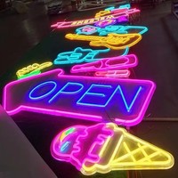 Letras de Neón LED Personalizadas al por Mayor, Letreros de Neón Electrónicos Acrílicos, para Publicidad en Centros Comerciales, Resistentes al Agua IP65, con Enchufe