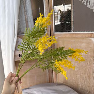 Flores Artificiales <span class=keywords><strong>de</strong></span> <span class=keywords><strong>Acacia</strong></span>, Mimosa <span class=keywords><strong>Amarilla</strong></span>, Cerezo, Pansy Silvestre, Ramas <span class=keywords><strong>de</strong></span> Seda y Plástico, Plantas Artificiales para Interiores y Exteriores, Hogar y Jardín - Product Image 4