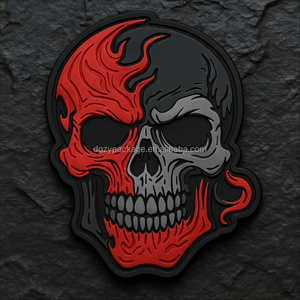 Fabrika özel taktik üniforma silikon yamalar yumuşak Pvc Logo yama kafatası rozeti kauçuk Pvc yamalar - Product Image 5