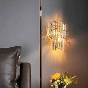 Hot Sale Beautiful Indoor Sconce Lamps Hotel <b>Bedside</b> Nordic Modern Led Gold Luxury Glass Crystal <b>Wall</b> Lamp - Product Image 5