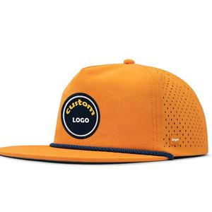 Gorras de Béisbol Personalizadas de 6 Paneles con Bordado 3D en Amarillo de Dos Tonos, Impermeables, con Visera Plana - Product Image 2