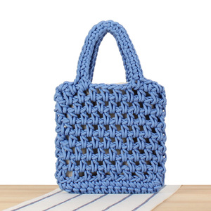 Femmes coton corde <span class=keywords><strong>Crochet</strong></span> cordon tissé Mini pochette paille <span class=keywords><strong>sac</strong></span> à main filet de pêche seau <span class=keywords><strong>sac</strong></span> fourre-tout - Product Image 3