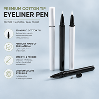 Emballage vide pour stylo eyeliner liquide à bille en acier avec tête de brosse remplaçable, tube en plastique personnalisé avec logo OEM pour stylo eyeliner