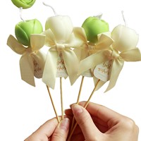 Bougie parfumée à la rose faite à la main avec bâtonnet en bambou, bougie en cire de soja sans fumée, cadeau pour la fête des mères, un mariage ou la Saint-Valentin