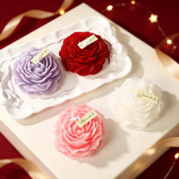 Pfingstrosenförmige Handgemachte Organische Natürliche Aromatherapie-Kerzen Klassische Heimdekoration Romantische Souvenirs Ostern Weihnachten