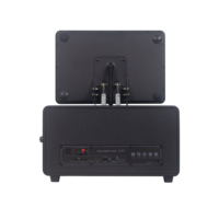 Máquina de Karaoke con Pantalla LCD de 14 Pulgadas, Doble Amplificador de 30W y 2 Micrófonos Inalámbricos para Cine en Casa, Fiestas al Aire Libre y Altavoz
