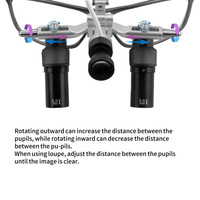 5X 48 ° Ergo Loupes Binocular Magnifying Glasses 350-420mm Working Distance for Prevent Bending and Lowering the Head