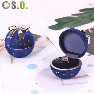 Shero Elegant Luxury Premium Dreamy Starry Velvet Round Jewelry <b>Box</b> with Bow Custom Color Size for <b>Proposal</b> <b>Ring</b> - Product Image 6