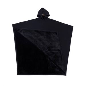 Oversize Solid Color Autumn Winter <b>Punk</b> Loose Hooded Wearable Blanket 100% Polyester Fluffy Sleeveless Cape <b>Jacket</b> for Men Women - Product Image 1
