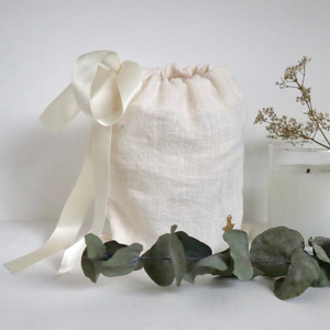 Eco Friendly Packaging Linen Pouch Lingerie <strong>Drawstring</strong> <strong>Personalised</strong> Bride Gift Babyshower Gift Cotton <strong>Bags</strong> - Product Image 4