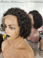Vente en Gros 100% Remy Vierge Cuticule Aligné Brésilien Lace Front Perruque Vendeurs Court Pixie Cut Perruques de Cheveux Humains pour les Femmes Noires