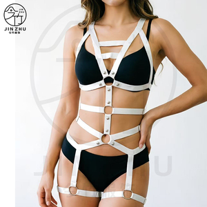 Lingerie Gotica JINZHU con Cinturini Incrociati per Feste Danzanti, Seducente e Accattivante, Intrecciata per <span class=keywords><strong>Calze</strong></span> a Giarrettiera - Product Image 2