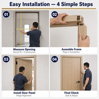Porte en composite bois-plastique sur mesure, multi-chambres creuses, étanche, anti-termites, finition mate, assemblage par emboîtement, ODM OEM