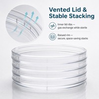 Boîte de Pétri stérile à 3 compartiments de 90 mm en PS avec couvercle, irradiée au gamma, pour usage en laboratoire de microbiologie