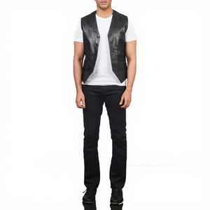 Gilet personnalisé pour homme en polyester sans manches, coupe-vent, imperméable, réversible, pour moto, hiver, décontracté, vêtement d'extérieur pour motard, OEM ODM - Product Image 4