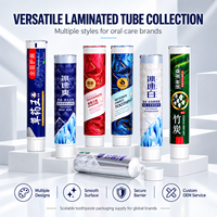Tube de dentifrice ultra fin et léger en aluminium-plastique avec bouchon à vis, impression UV, gain de place, facile à transporter, pour l'extérieur