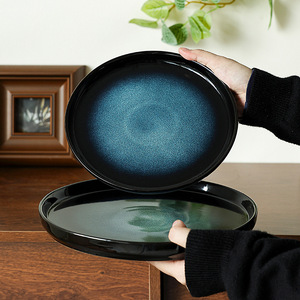 Service de table en céramique rétro européen, émaillé au four, assiettes et bols ronds en grès pour la maison, la cuisine et la salle à manger - Product Image 3