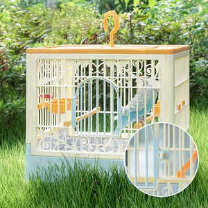 Toptan Küçük Kuş Kafesi Nefes Alabilen Plastik Dayanıklı ve Güvenli Taşınabilir Ev Dışı Kullanım Kutusu Papağan Kafesi - Product Image 5