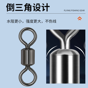 Connecteurs pivotants en acier inoxydable en forme de huit pour la pêche, noir et blanc, 100 pièces, sac œil-œil pour leurres de grande taille, matériel de pêche - Product Image 2