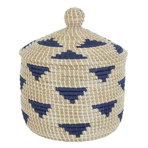 Cesta de Almacenamiento Multifuncional Ecológica de Jacinto de Agua y Pasto Marino, con Tapa, Tamaño y Logotipo Personalizables, para Organización del Hogar - Product Image 1