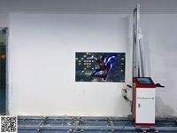 Mesin Cetak Dinding Digital Tinta UV CMYKW Printer Tembok Vertikal untuk Lukisan Printer Dinding Latar Belakang Kaca