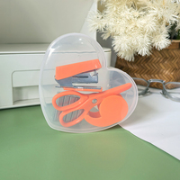 Mini Heart Office Briefpapier Set Lieferung Geschenkset Schreibwaren Hefter und Büroklammern Schere mit kleiner Kunststoff box