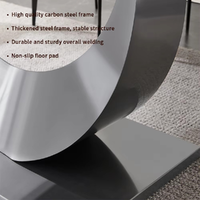 Table à manger Runwood au design moderne avec base en acier inoxydable et plateau en pierre frittée pour usage domestique