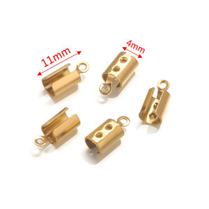 Nút bịt đầu dây da mạ vàng PVD 18K bằng thép không gỉ 1/2/3/4/5mm, phụ kiện làm vòng tay tự chế - Product Image 4