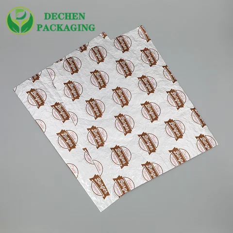 Emballage de feuille d'isolation thermique nid d'abeille feuille d'aluminium hamburger Packaging