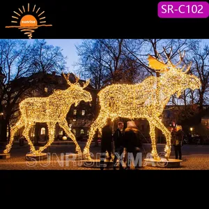 2022 Best Seller 3d Led Outdoor Christmas Standing Reindeer Deer Light For Decoration