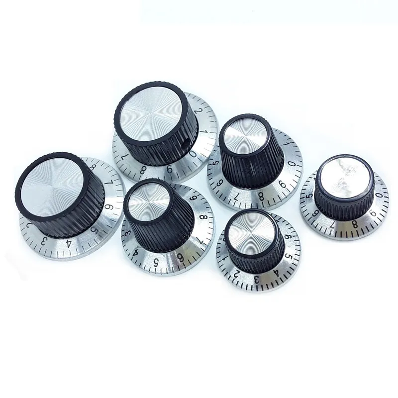 C1/C2/C3 एक प्रकार का प्लास्टिक गिटार Knobs के साथ 6.0MM 6.4mm भीतरी छेद शाफ्ट नापने