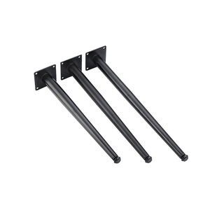 Adjustable Tapered Furniture <b>Leg</b> Black Cold-Rolled Steel Heavy Duty Industrial Design <b>Sofa</b> Table Support - Product Image 1