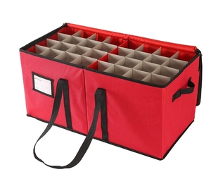 Caja de Almacenamiento Navideña con Compartimentos y Tapa con Cierre, de Oxford, Grande, para Guardar Bolas de Navidad - Product Image 5