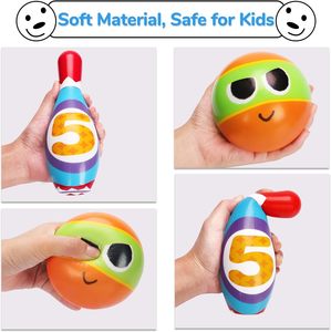 Ensemble <span class=keywords><strong>de</strong></span> bowling pour enfants <span class=keywords><strong>de</strong></span> 2 à 7 ans, <span class=keywords><strong>jeu</strong></span> <span class=keywords><strong>de</strong></span> bowling en <span class=keywords><strong>mousse</strong></span> pour l'intérieur et l'extérieur avec 10 <span class=keywords><strong>quilles</strong></span> et 2 balles - Cadeau <span class=keywords><strong>de</strong></span> Pâques pour garçons et filles - Product Image 5