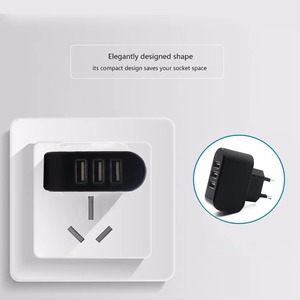 อะแดปเตอร์ชาร์จไฟแบบพกพา 3 พอร์ต USB สำหรับใช้ในโรงแรม ชาร์จเร็ว ใช้ได้กับโทรศัพท์และแท็บเล็ต ขนาดกะทัดรัด พกพาสะดวก - Product Image 2