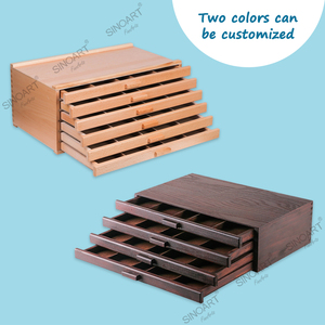 Caja de madera para artistas, 6 cajones, 40Wx24.5Dx18Hcm, almacenamiento para estudios de arte - Product Image 5