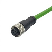 Câble réseau Ethernet industriel de type A à huit cœurs, connecteur M12 RJ45 femelle codé, boîtier en laiton étamé IP67