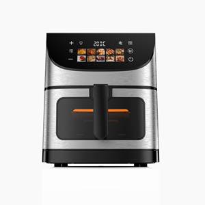 Freidora de Aire Digital con Pantalla Táctil y Ventana Visible, Superficie de Acero Inoxidable, Sin Aceite, para el Hogar, Diseño 2025, 8~10L, con Manivela Giratoria - Product Image 1