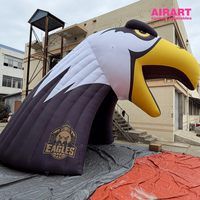 Tunnel publicitaire gonflable en forme d'aigle de 4 m de haut pour événements sportifs, tunnel d'entrée gonflable en forme de tête d'aigle pour accessoires de scène