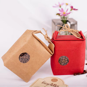 Sac en papier kraft à fond plat, imprimé sur mesure, de qualité alimentaire, pour l'emballage du riz, de <span class=keywords><strong>la</strong></span> farine, des céréales et des légumineuses – Vente en gros usine, OEM, ODM - Product Image 3