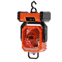 Ventilateur de camping portable 20000 mAh à refroidissement rapide avec télécommande, pulvérisation de brume d'eau, lumière LED rechargeable, boîtier de batterie et fonctionnement silencieux