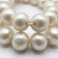Vente en gros de perles de culture d'eau douce naturelles blanches de qualité 1A, 8-9 mm, ondulées, en forme de pomme de terre, pour la fabrication de bijoux faits main