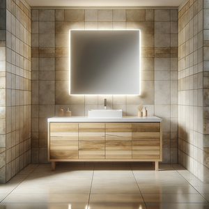 Chauffe-miroir infrarouge sans cadre en verre à énergie solaire 500W - Haute efficacité, économie d'énergie, étanche, protection contre la surchauffe, pour salle de bain - Product Image 4