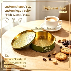 Scatola di Latta Rotonda Grande per Biscotti, Contenitore in <span class=keywords><strong>Metallo</strong></span> per Dolci di Grado Alimentare, Stampa con Finitura Lucida, Coperchio Sigillante, Barattolo per Caramelle e Cioccolato - Product Image 3
