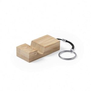 Wholesale OEM Eco-friendly Bamboo <b>Keychain</b> Holder Smartphone Keyring Promotional Logo Branding Embossing Printing for - Product Image 3
