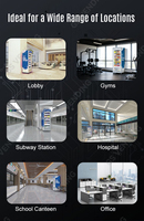 Distributeur automatique commercial intelligent GS avec porte ouvrante, refroidissement par compresseur, écran tactile LCD et surveillance à distance, acceptant les cartes de crédit