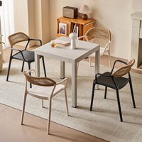 Chaises de jardin en plastique de style néoclassique en osier, sièges imperméables et résistants aux UV, aspect rotin, plus ensemble table et chaises décontractées pour patio