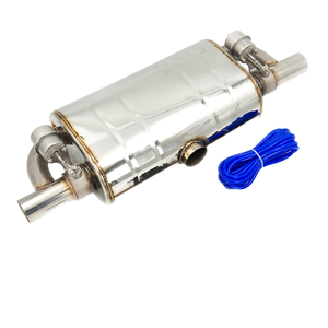 Silencieux d'échappement de voiture de luxe universels professionnels en acier inoxydable poli miroir en forme de T avec pompe à vide et soupape variable - Product Image 1