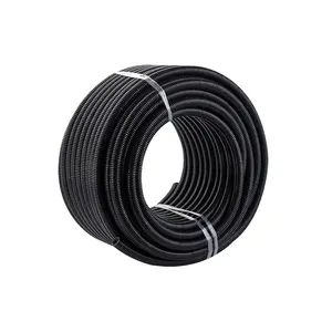 Pvc Corrugated Flexible Conduit 32mm Black PVC Pipe OutDoor MD HD UV Resistant Flexible Corrugated Conduit Pipe Hose