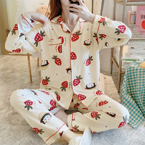 Pijamas de algodón y seda de leche para <span class=keywords><strong>mujer</strong></span>, <span class=keywords><strong>ropa</strong></span> de dormir de talla grande MM - Product Image 2